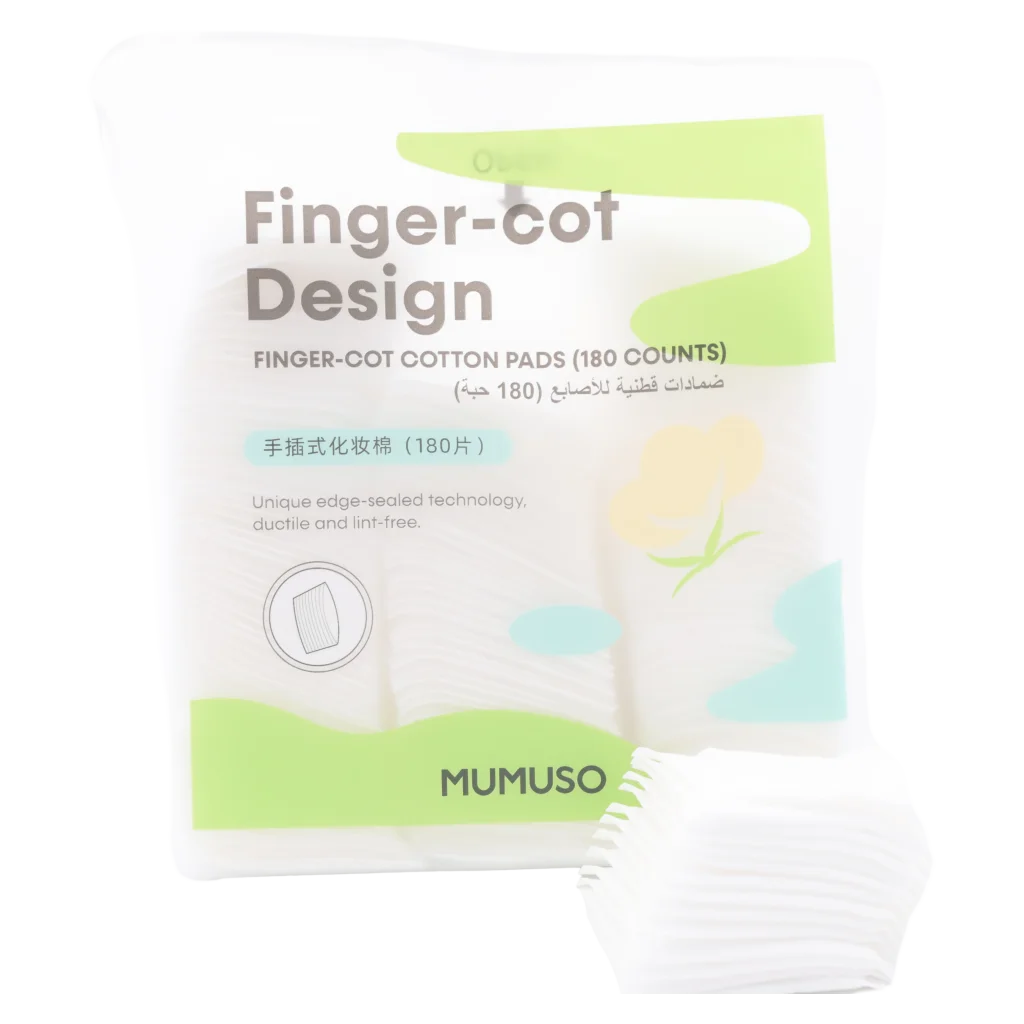 Fingerförmige Wattepads für Gesichtspflege und Make-up-Entfernung, 180 Stück (Weiß)