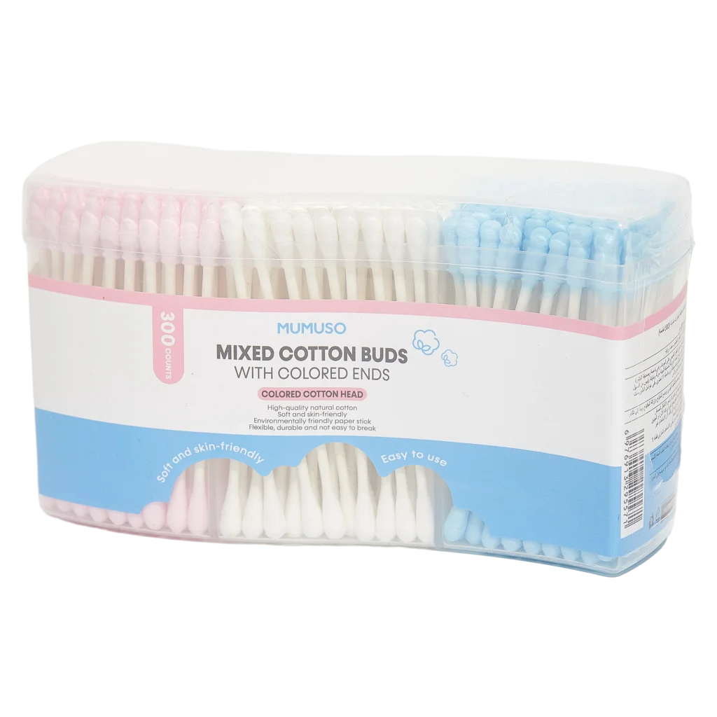 300er-Pack Wattestäbchen mit farbigen Enden (Rosa/Blau)