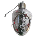 Hängedekoration in Glühbirnenform mit Tannenzweig-Design für Weihnachten (Transparent)