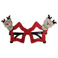 Weihnachtsbrille mit Rentier-Design, glitzerndes Accessoire (Rot)