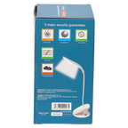 Wiederaufladbare Clip-On-Tischlampe aus ABS mit flexiblem Schwanenhals (Weiß)