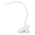 Wiederaufladbare Clip-On-Tischlampe aus ABS mit flexiblem Schwanenhals (Weiß)
