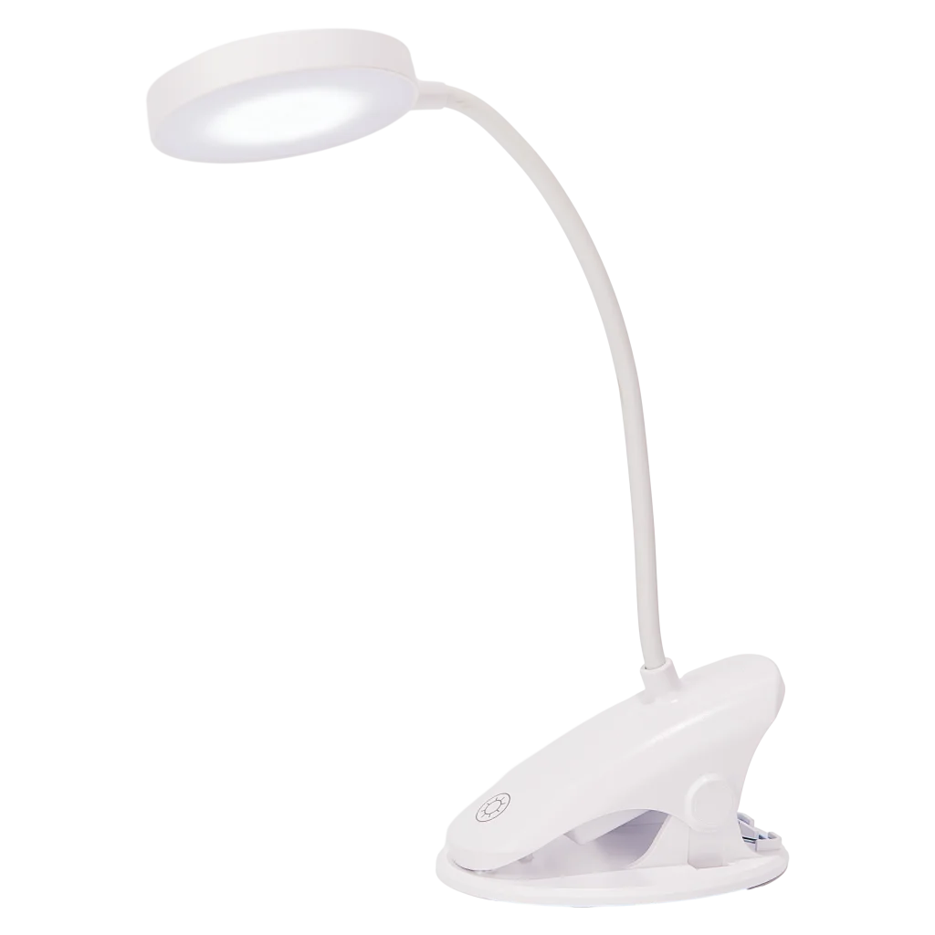 Wiederaufladbare ABS-Clip-on-Tischlampe mit Berührungssensor (Weiß)