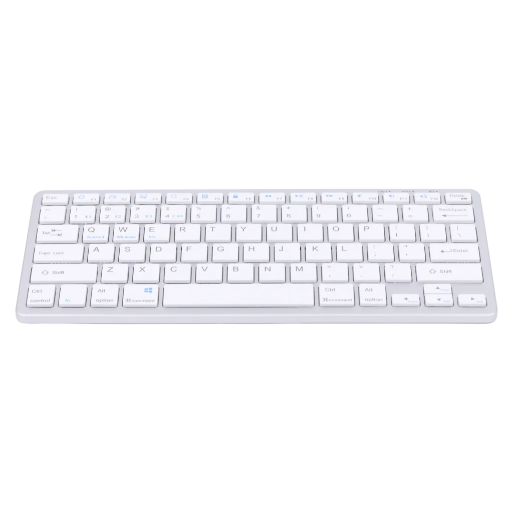 Wiederaufladbare kabellose Tastatur für PC, Tablet und Laptop (Silber)