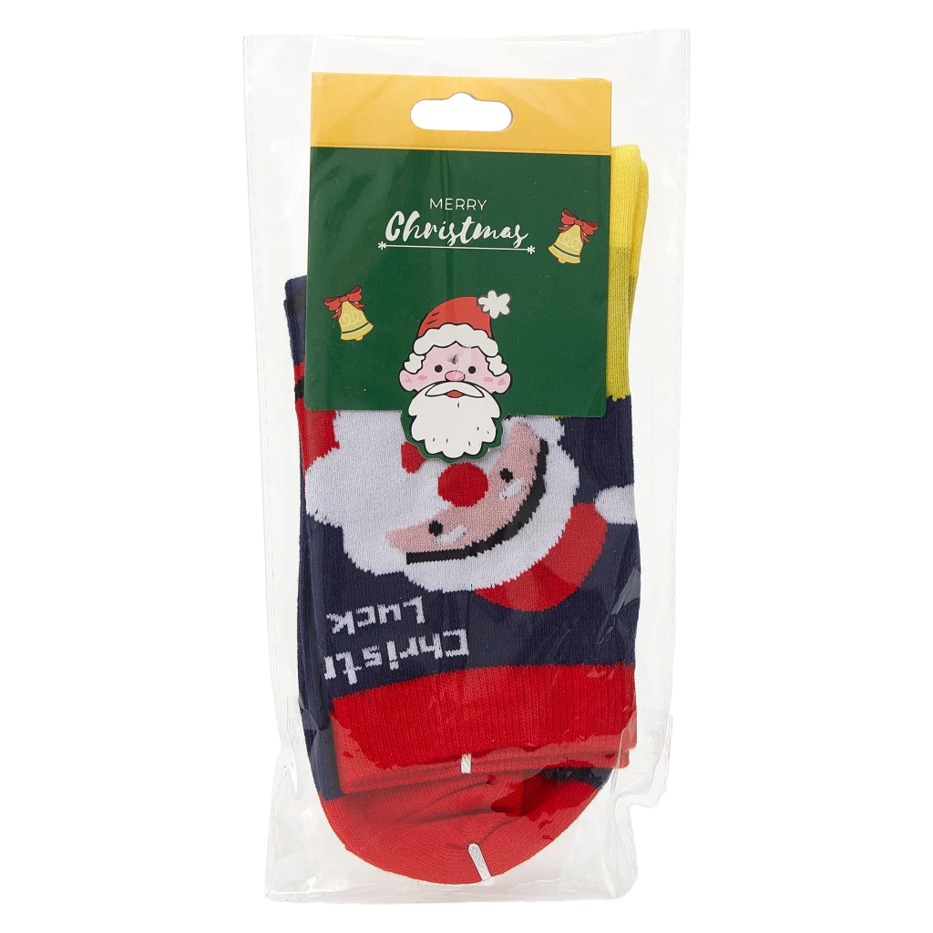 Damen Wintersocken mit Schneemann-Design (Rot/Weiß)