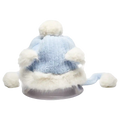 Gestrickte Wollmütze mit Bommel, 100% Polyester (Hellblau/Weiß)