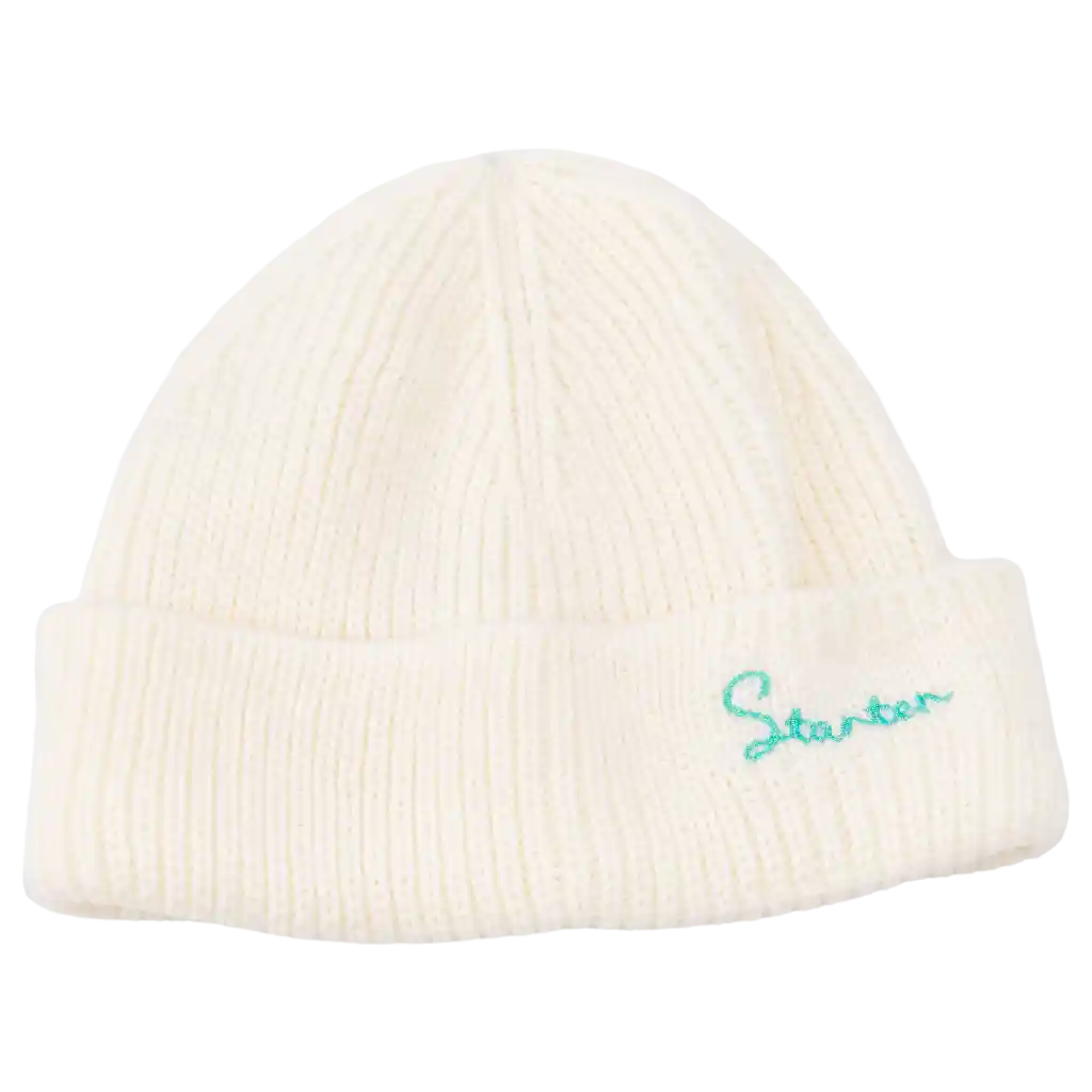 Strickmütze Unisex mit Schrift-Stickerei (Weiß)