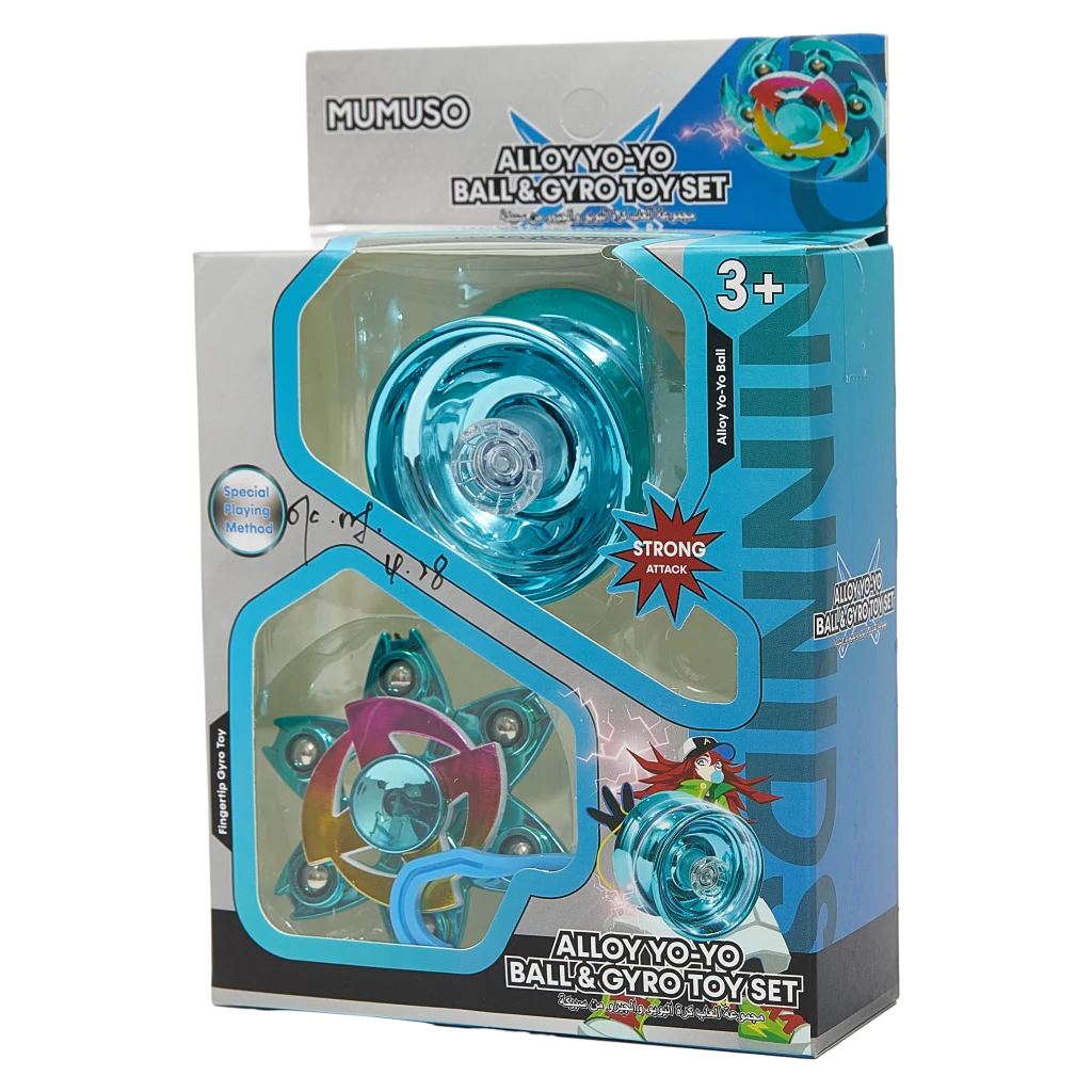 Yo-Yo Ball &amp; Kreisel Spielzeug-Set für Kinder (Rot/Gold/Blau)