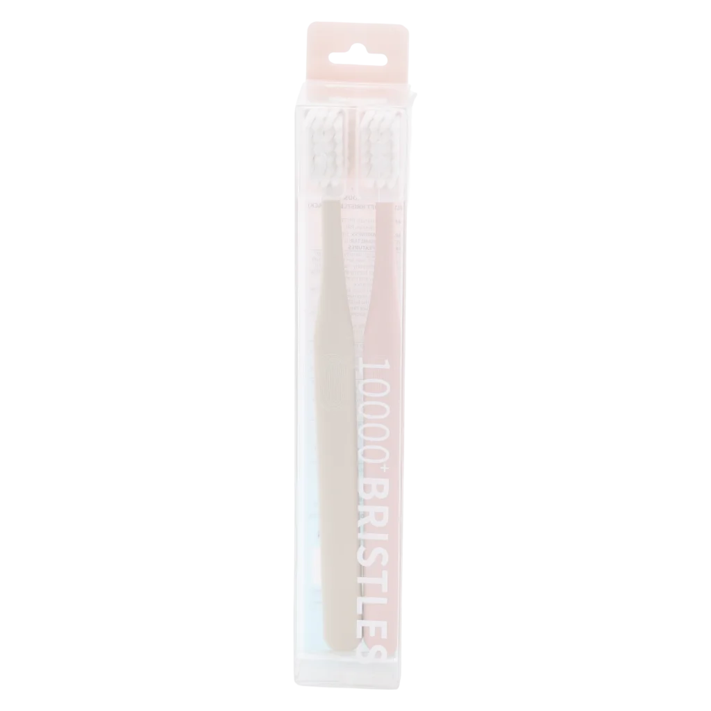 2er-Pack Zahnbürsten mit ultraweichen Borsten (Hellrosa/Creme)