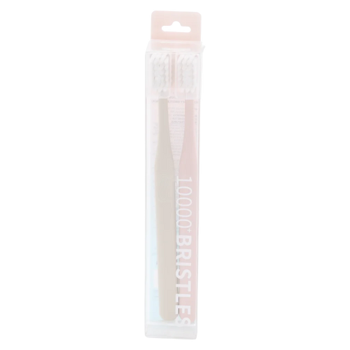 2er-Pack Zahnbürsten mit ultraweichen Borsten (Hellrosa/Creme)