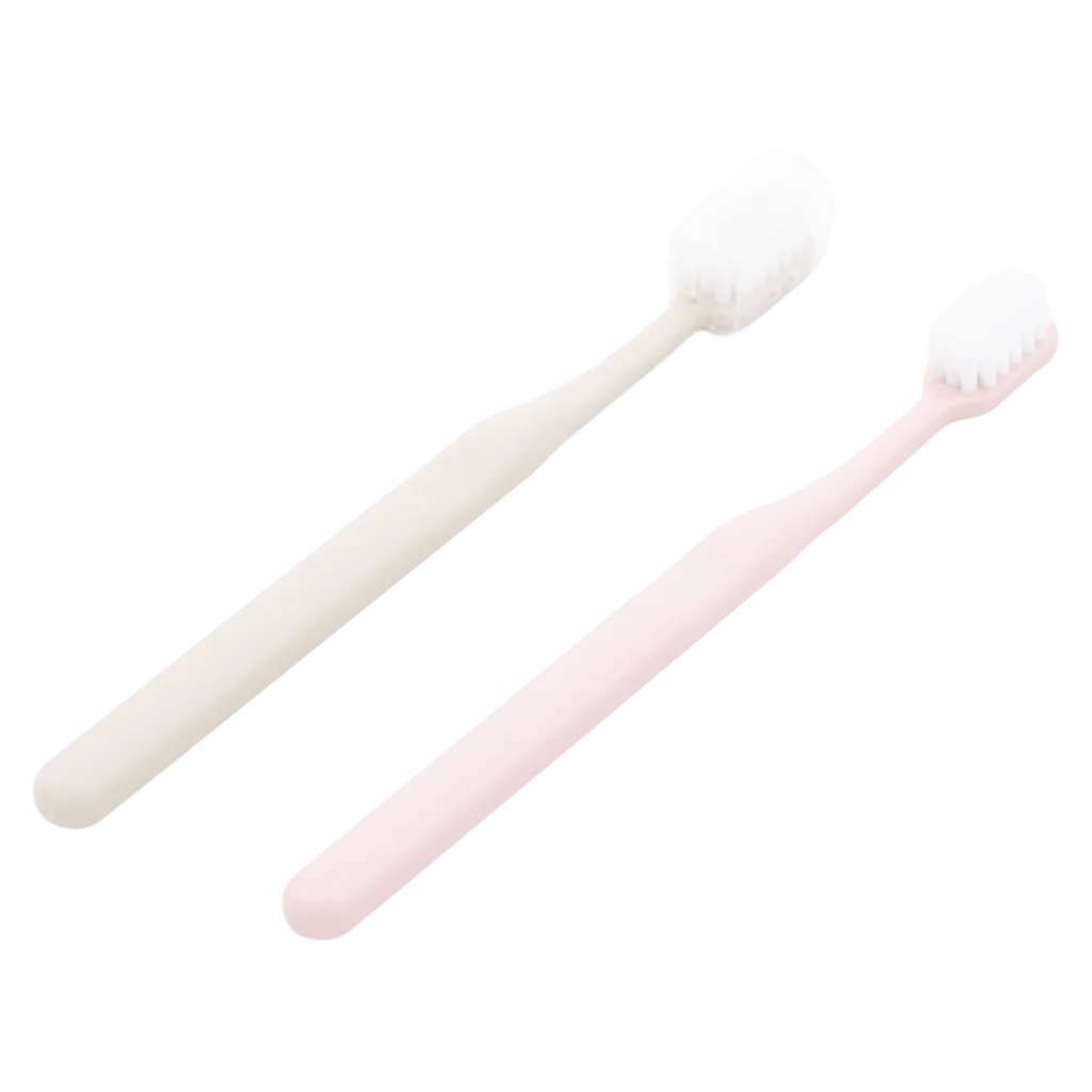 2er-Pack Zahnbürsten mit ultraweichen Borsten (Hellrosa/Creme)