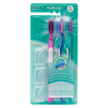 3er-Pack Zahnbürsten mit ergonomischem Griff für Erwachsene (Rosa/Blau/Grün)